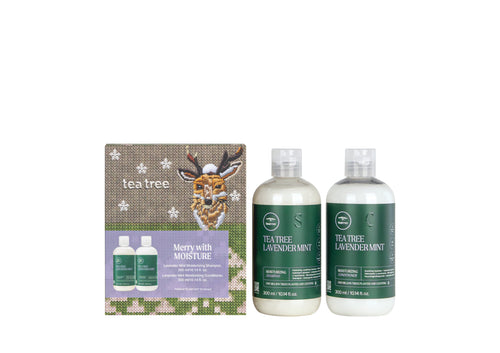 Paul Mitchell Merry with Moisture Gift Set: knitted-look reindeer box with Tea Tree Lavender Mint Moisturizing Shampoo 300 ml and Conditioner 300 ml