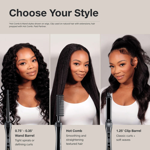 Paul Mitchell Texture 3-in-1 Interchangeable Curling Iron and Hot Comb