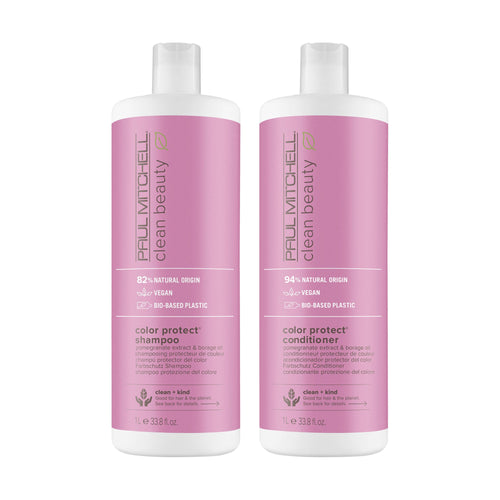 Paul Mitchell Clean Beauty Colour Protect Duo – Clean Beauty Color Protect Shampoo 1 litre and Clean Beauty Color Protect Conditioner 1 litre