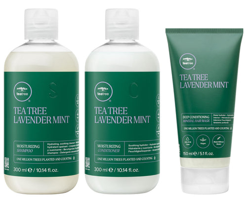Paul Mitchell Tea Tree Lavender Mint Deep Moisture Set 300 ml: Tea Tree Lavender Mint Moisturizing Shampoo 300 ml, Moisturizing Conditioner 300 ml and Deep Conditioning Mineral Hair Mask 150 ml