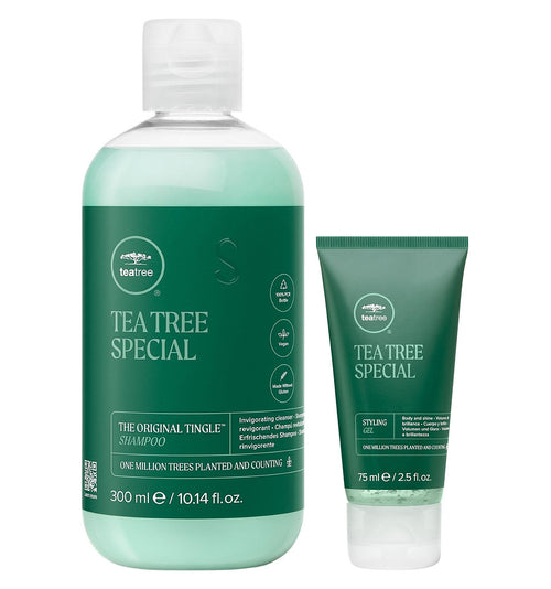 Paul Mitchell Tea Tree Shampoo & Gel Duo: Tea Tree Special Shampoo 300 ml and Tea Tree Special Styling Gel 75 ml